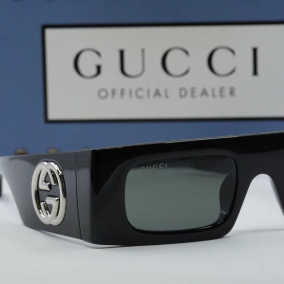 Gucci GG1646S 001 Rectangle Sunglasses - Black/Grey main image 10